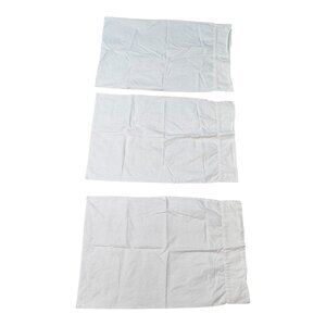 Pottery Barn White Cotton Standard Pillowcases Set Of 3 Lot Replacement Twin